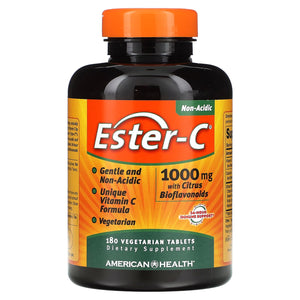 American Health, Ester-C w/Citrus Bioflavonoids 1000mg, 180 Tab Vegi Tablets - 076630169844 | Hilife Vitamins