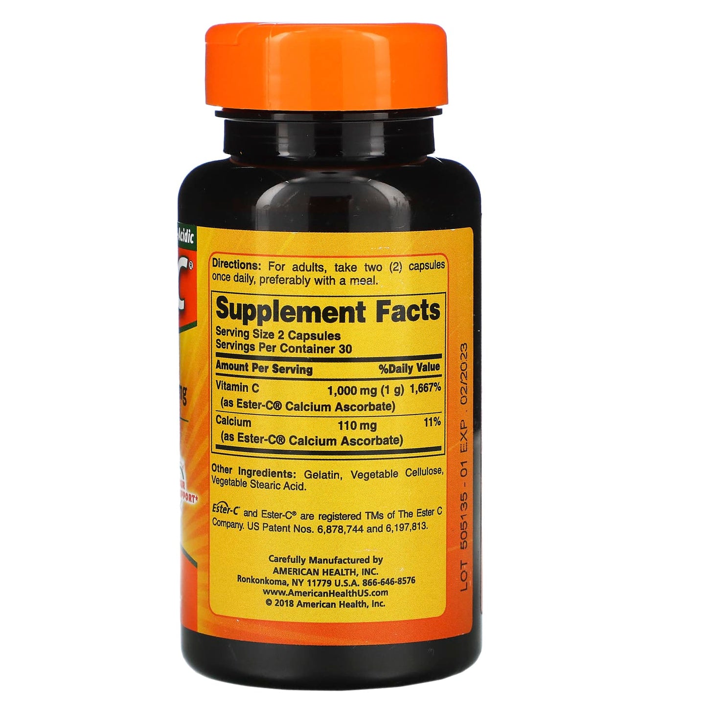 American Health, Ester-C 500mg, 60 Capsules UPC 076630169851 | HiLife Vitamins