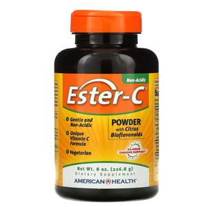 American Health, Ester-C Powder with Citrus Bioflavonoids Vegetarian, 8 Oz Liquid - 076630170512 | Hilife Vitamins