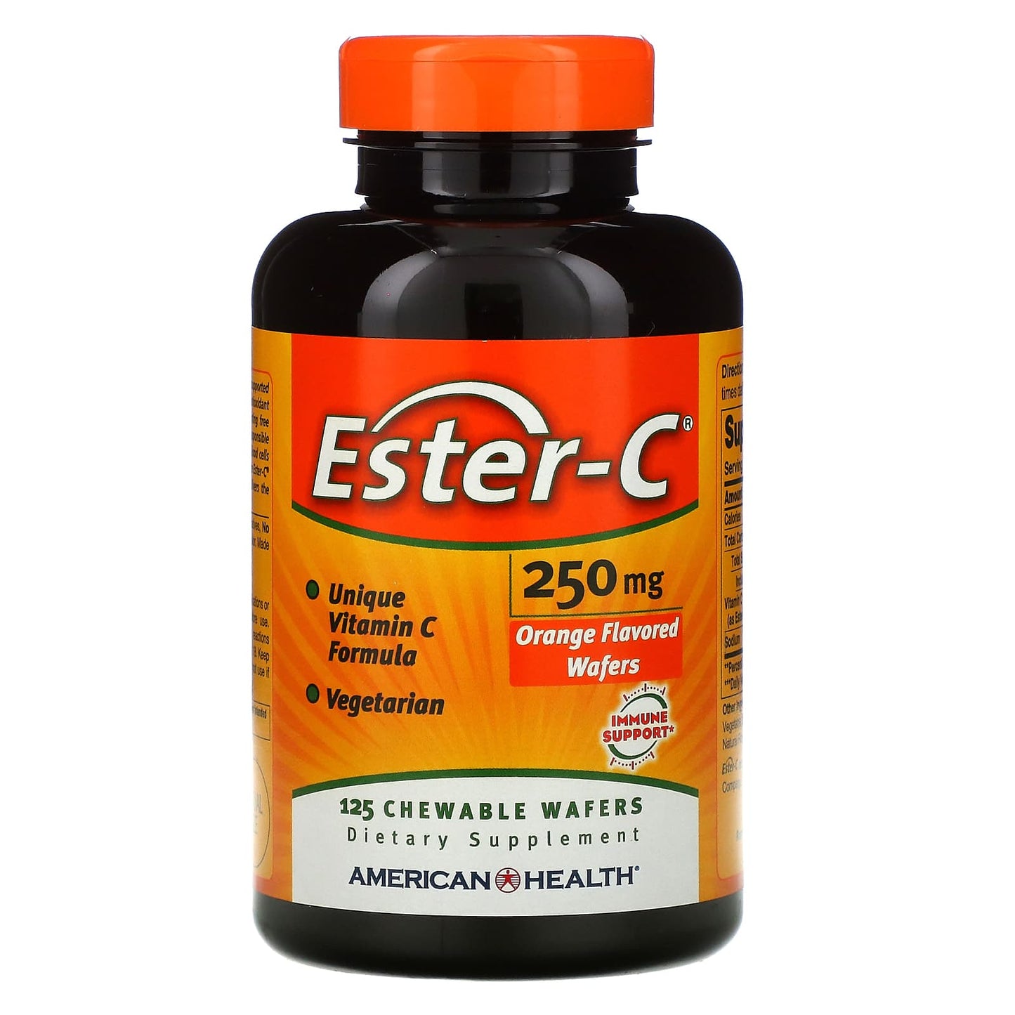 American Health, Ester-C 250mg Chewable Wafers Vegetarian, 125 Wafer UPC 076630170727 | HiLife Vitamins