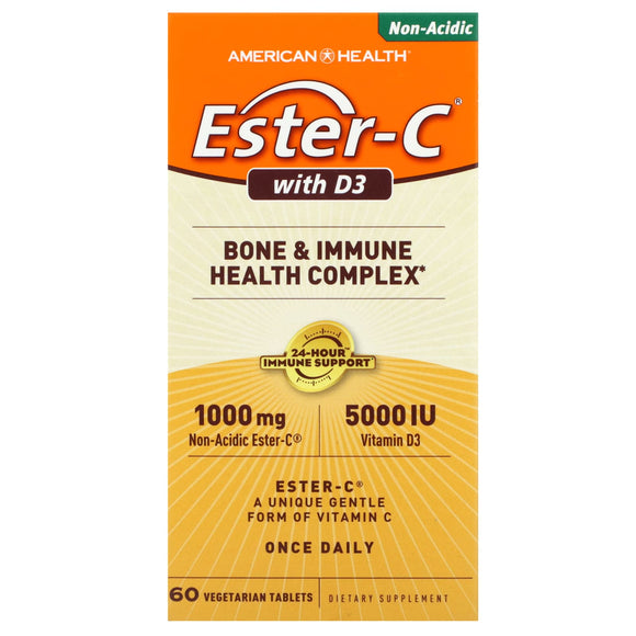 American Health, Ester-C D3, 60 Tablets - 076630347105 | Hilife Vitamins