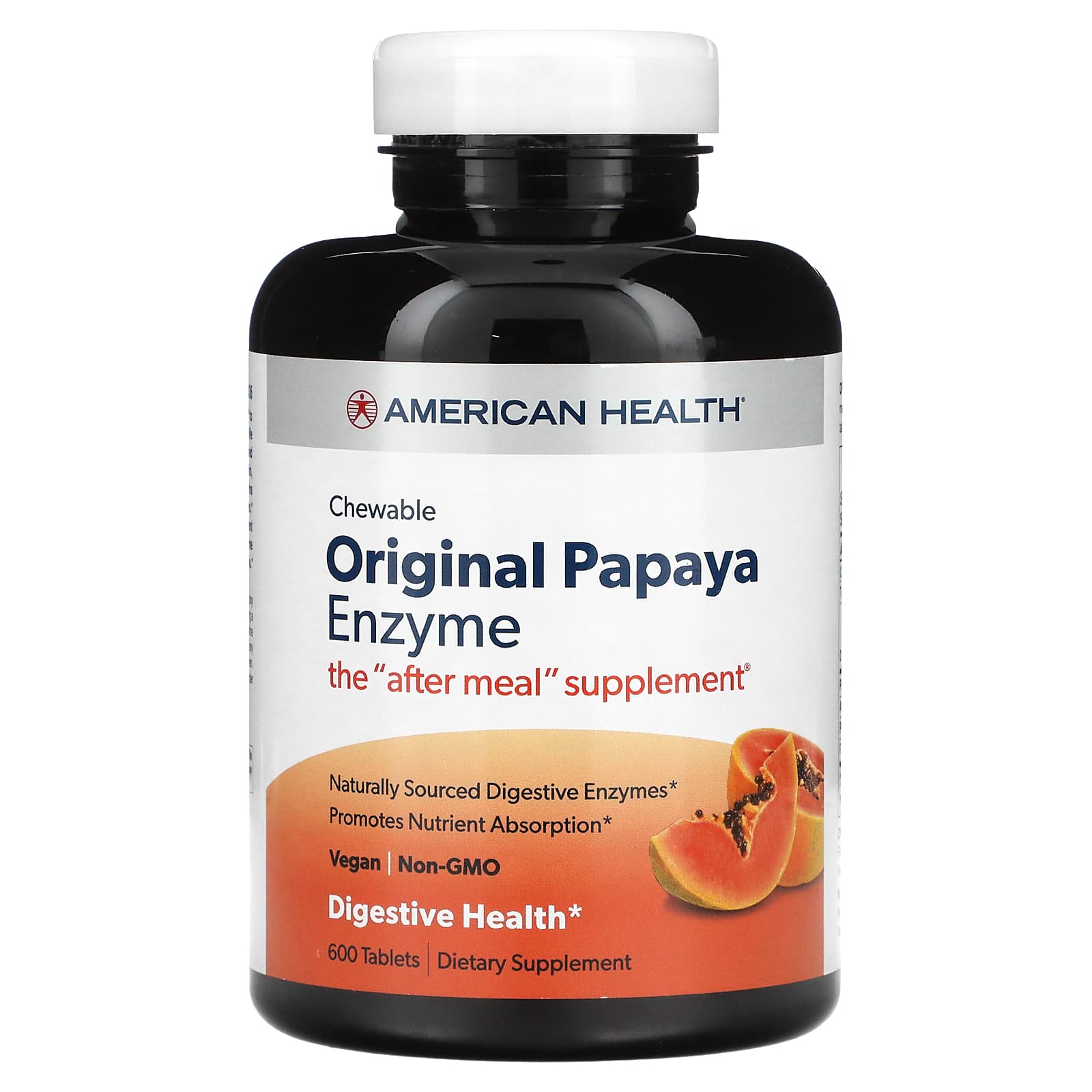 American Health, Papaya Enzyme Original, 600 Chewables UPC 076630501057 | HiLife Vitamins