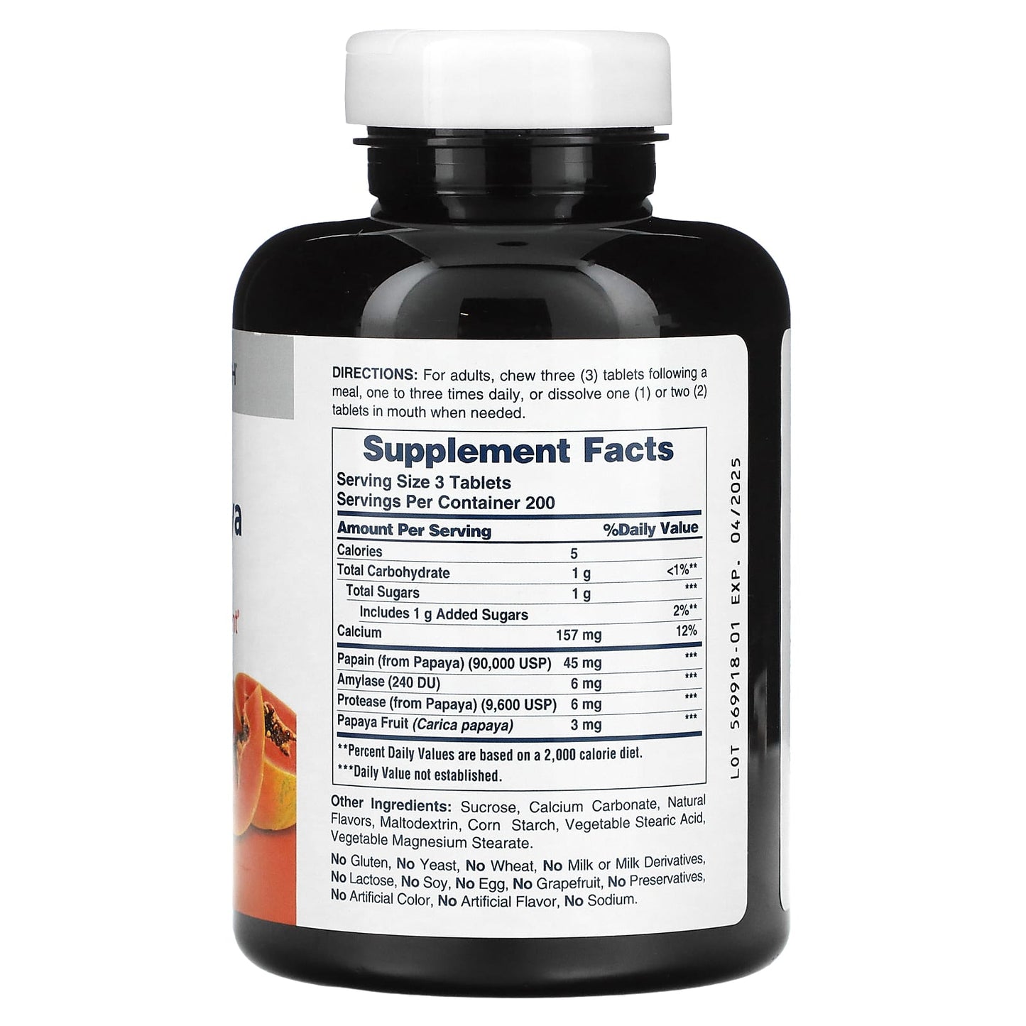 American Health, Papaya Enzyme Original, 600 Chewables UPC 076630501057 | HiLife Vitamins