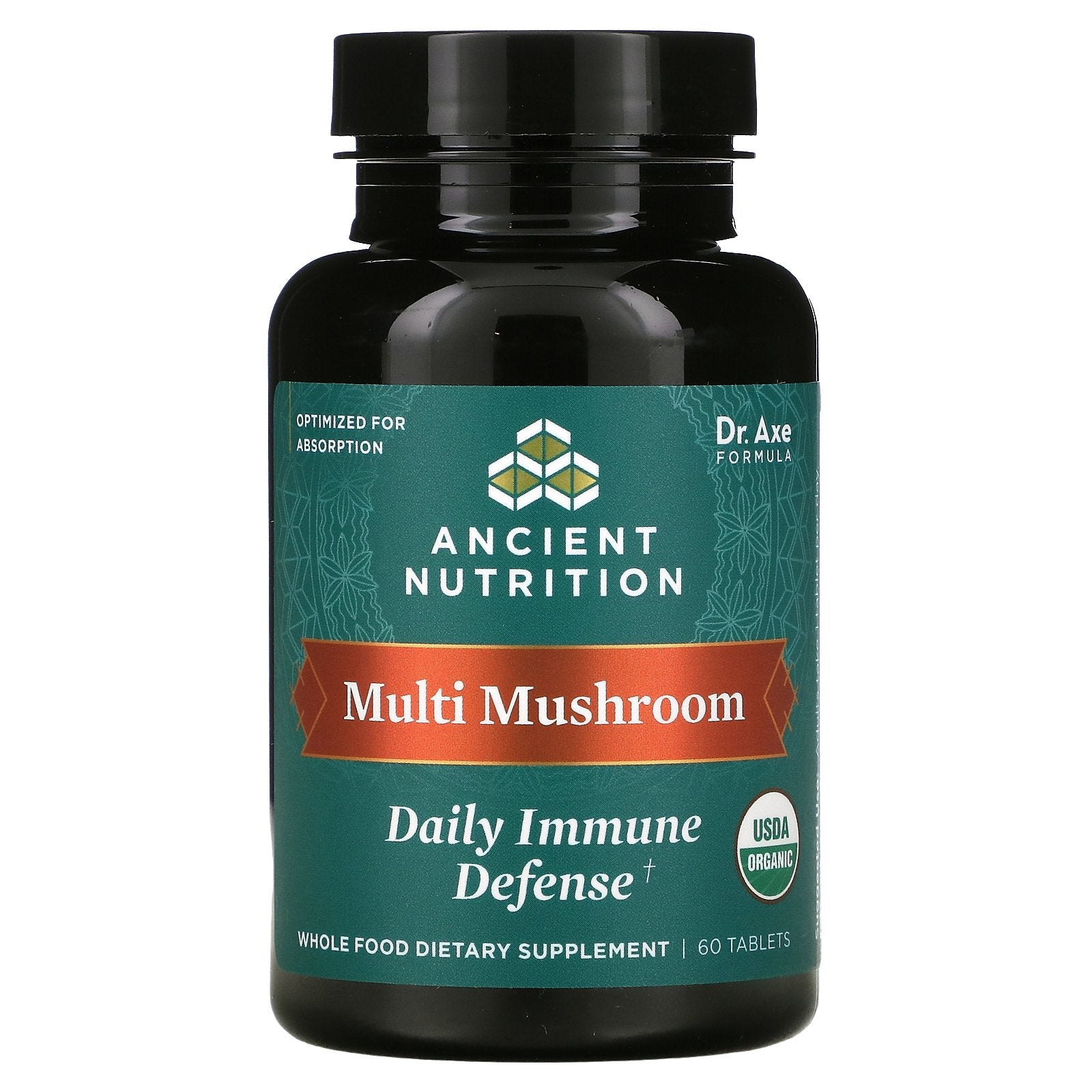 Ancient Nutrition, Multi Mushroom Daily Immune Defense, 60 Tablets UPC 816401025531 | HiLife Vitamins