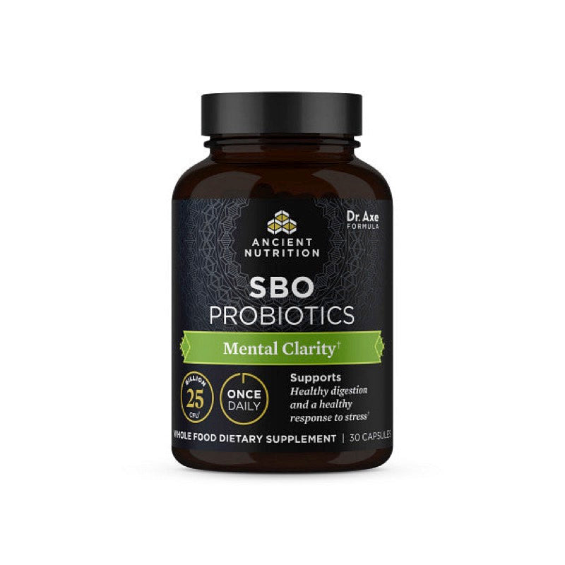 Ancient Nutrition, SBO Probiotics Mental Clarity Once Daily, 30 Capsules UPC 816401025838 | HiLife Vitamins