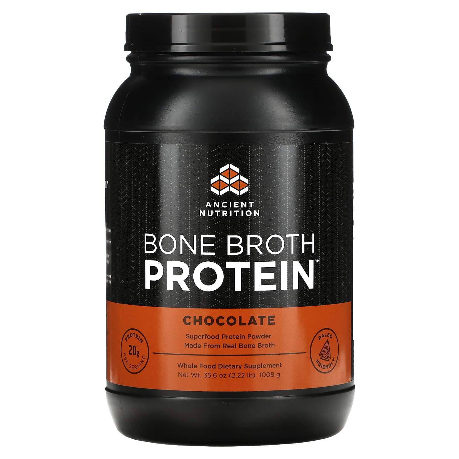Ancient Nutrition, Bone Broth Protein Chocolate, 2.22 Lbs UPC 816401020253 | HiLife Vitamins