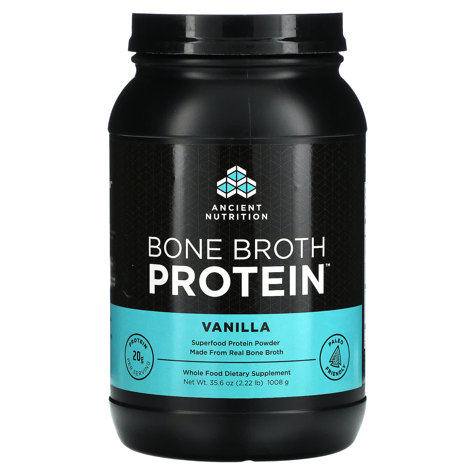 Ancient Nutrition, Bone Broth Protein Vanilla, 2.18 Lbs UPC 816401020260 | HiLife Vitamins