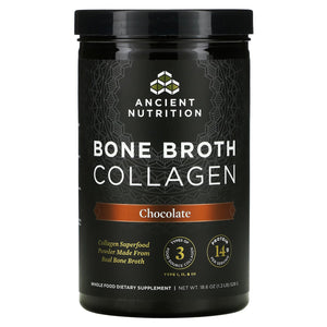 Ancient Nutrition, Bone Broth Collagen Chocolate, 18.6 Oz - 816401020406 | Hilife Vitamins