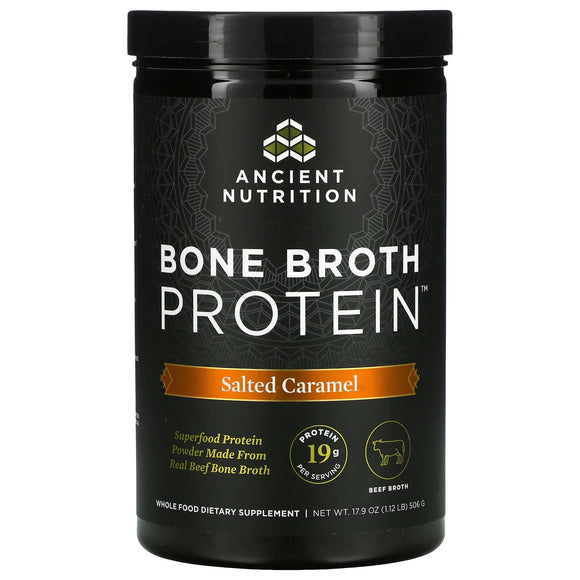 Ancient Nutrition, Bone Broth Protein Beef Salted Caramel, 17.8 Oz - 816401022448 | Hilife Vitamins