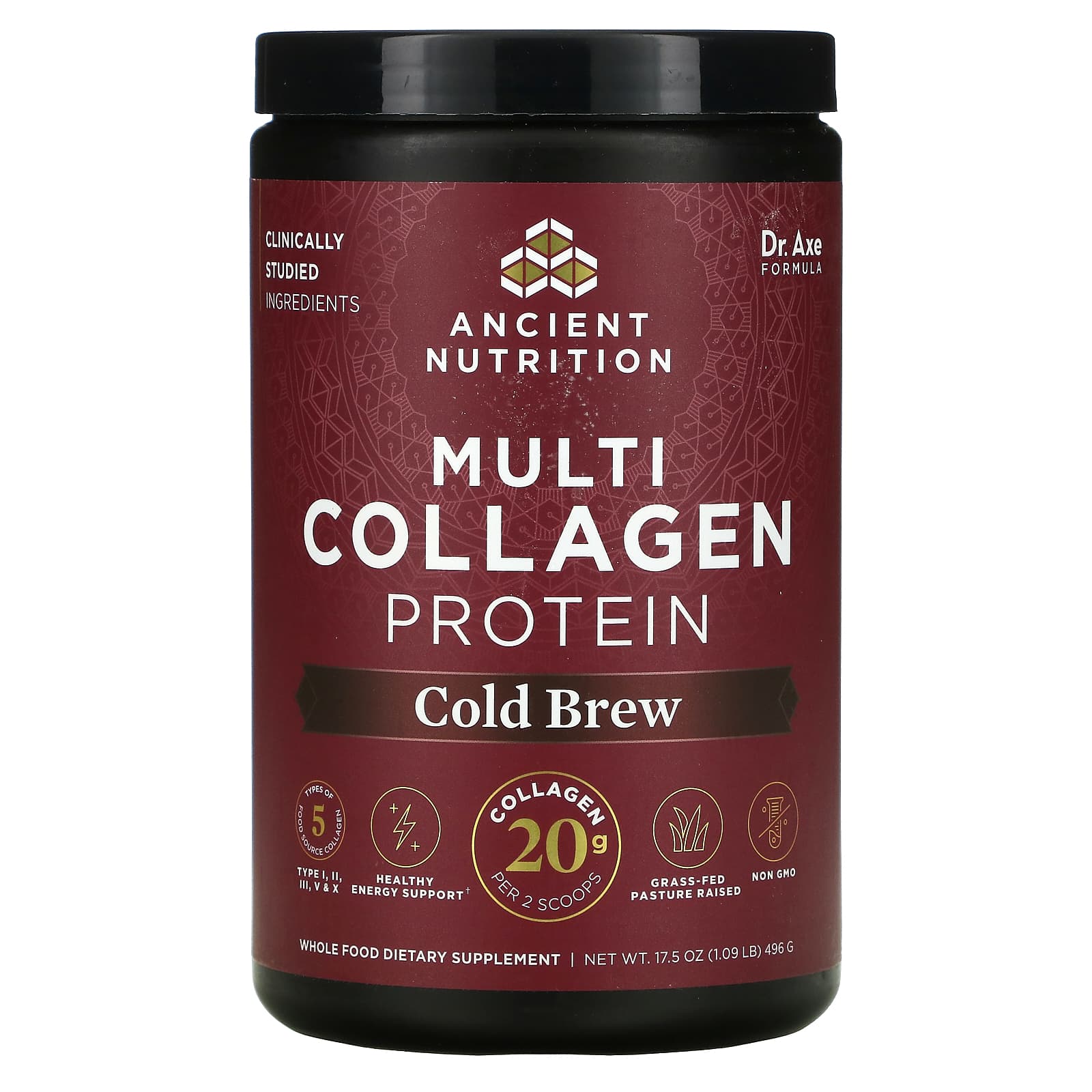 Ancient Nutrition, Multi Collagen Protein - Cold Brew, 17.6 Oz UPC 816401022516 | HiLife Vitamins
