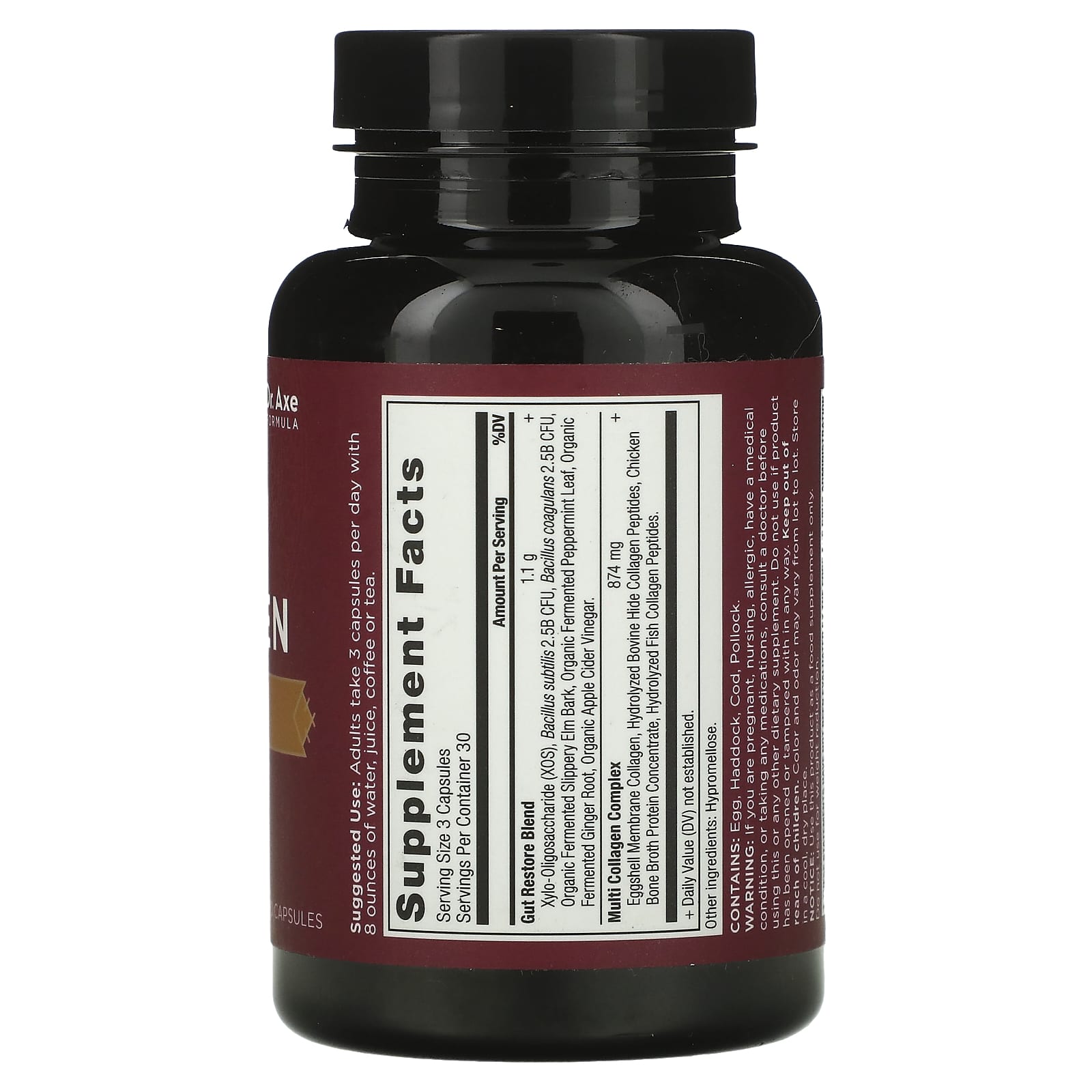 Ancient Nutrition, Multi Collagen Gut Restore, 90 Capsules - [product_sku] | HiLife Vitamins