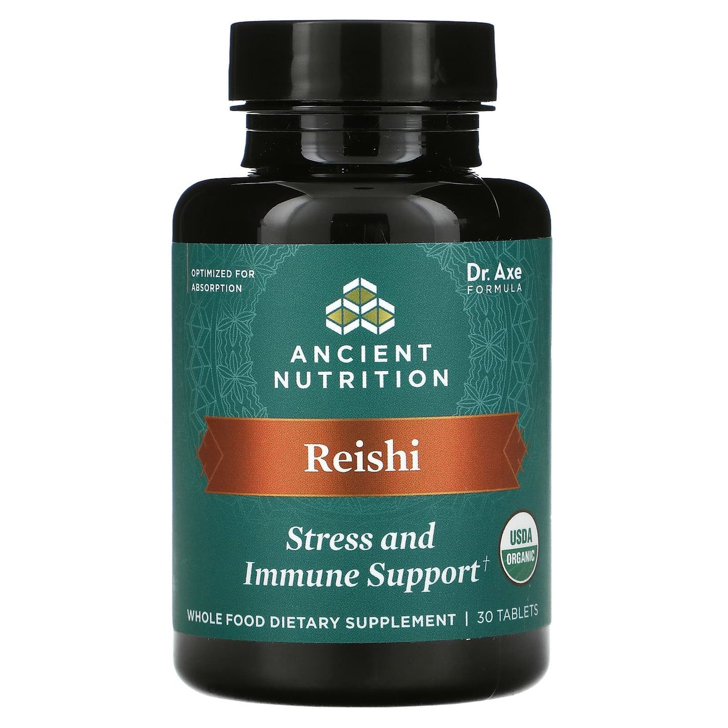 Ancient Nutrition, Reishi, Stress and Immune Support, 30 Tablets UPC 816401025500 | HiLife Vitamins