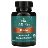 Ancient Nutrition, Reishi, Stress and Immune Support, 30 Tablets UPC 816401025500 | HiLife Vitamins