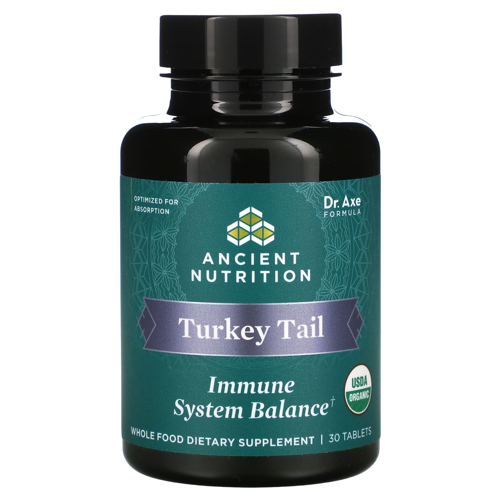 Ancient Nutrition, Turkey Tail, Immune System Balance, 30 Tablets UPC 816401025517 | HiLife Vitamins