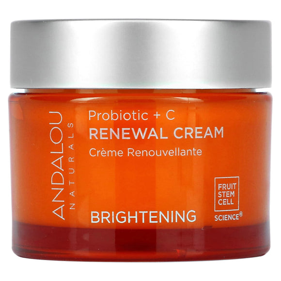 Andalou Naturals, Renewal Cream, Probiotic + C, Brightening, 1.7 fl oz (50 ml) - 859975002300 | Hilife Vitamins