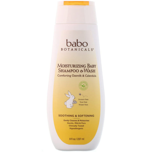 Babo Botanicals, Moisturizing baby Shampoo & wash Plant Based, 8 Oz - 899248002408 | Hilife Vitamins