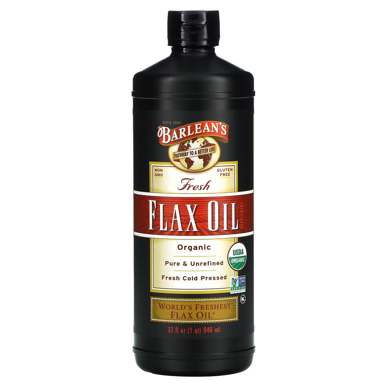 Barlean's, Flax Oil, 32 Oz UPC 705875000031 | HiLife Vitamins