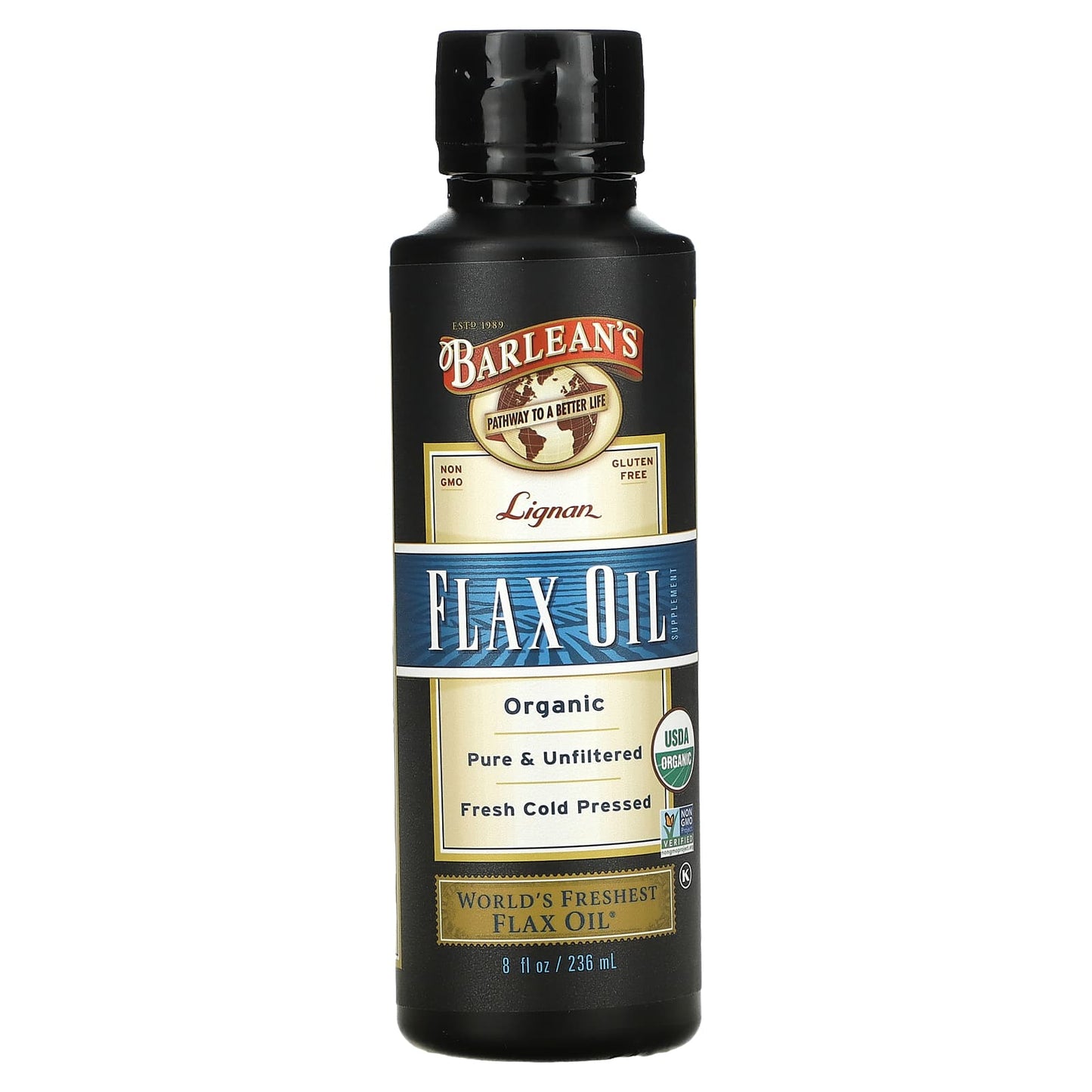 Barlean's, Lignan Flax Oil, 8 Oz UPC 705875000048 | HiLife Vitamins