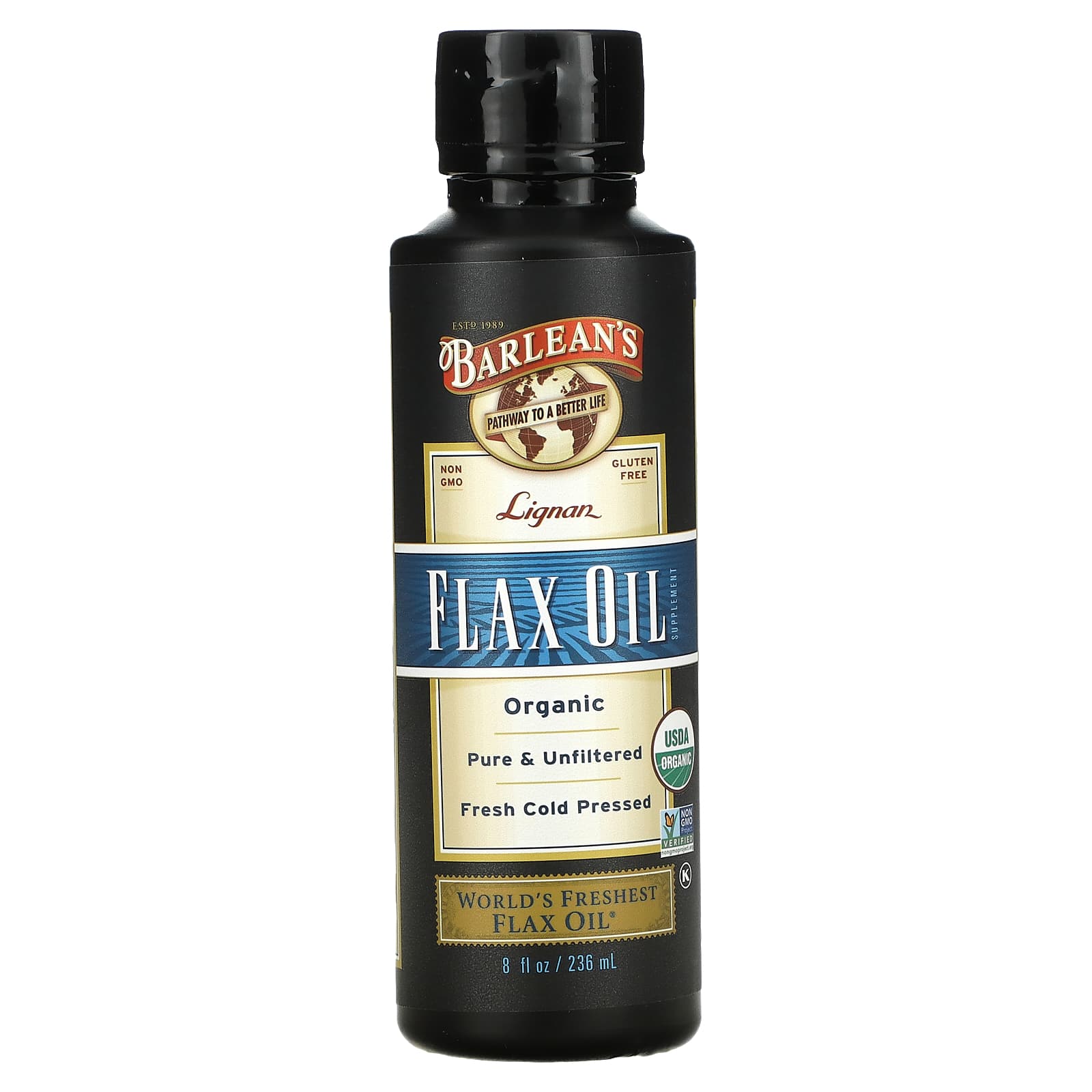 Barlean's, Lignan Flax Oil, 8 Oz UPC 705875000048 | HiLife Vitamins