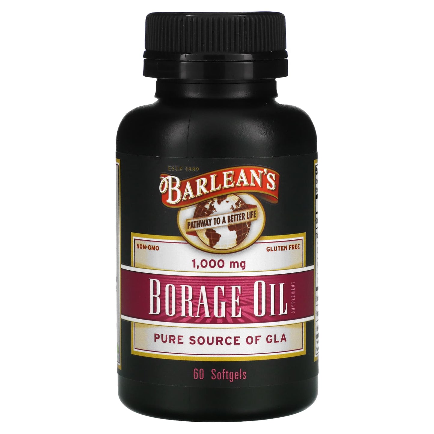 Barlean's, Borage Oil, 60ct Softgels UPC 705875100045 | HiLife Vitamins