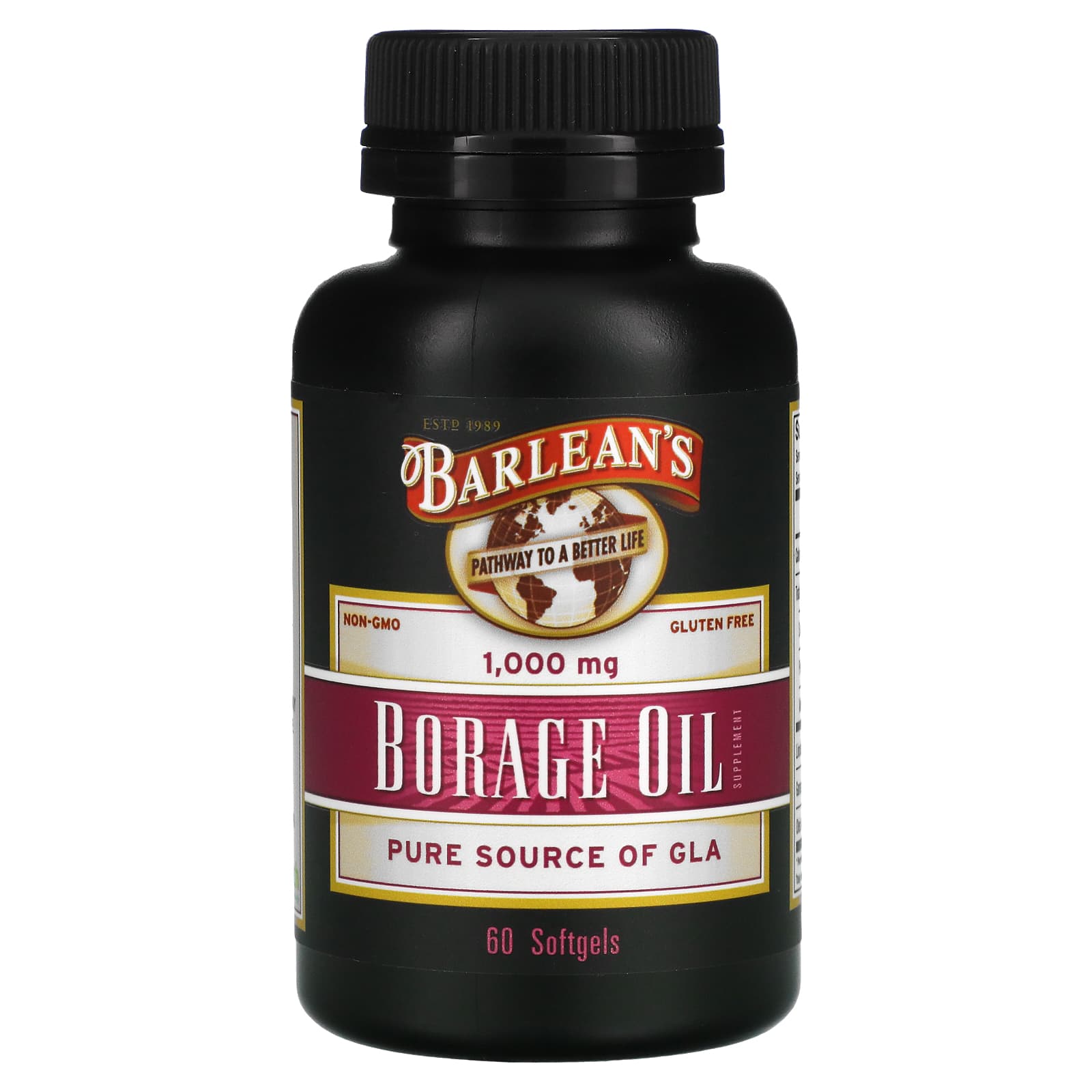 Barlean's, Borage Oil, 60ct Softgels UPC 705875100045 | HiLife Vitamins