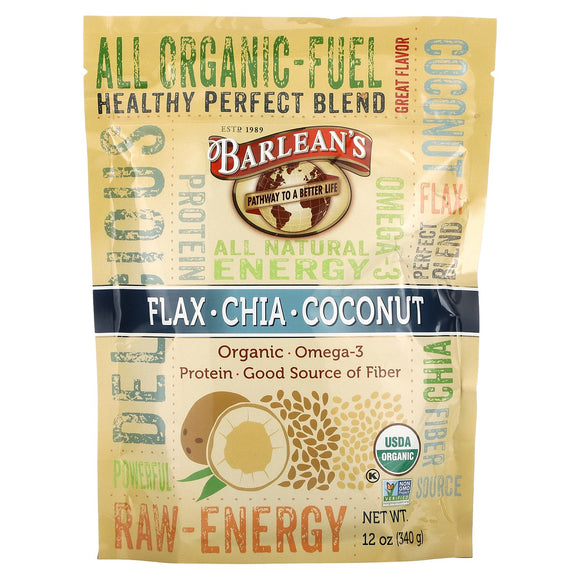 Barlean’s, Flax·Chia·Coconut Blend Pouch, 12 Oz liquid - 705875100274 | Hilife Vitamins