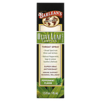 Barlean’s, Olive Leaf Complex Throat Spray Peppermint Flavor, 1.5 Oz - [product_sku] | HiLife Vitamins