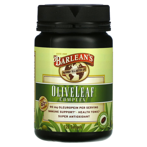 Barlean’s, Olive Leaf Complex, 120 Softgels - 705875700092 | Hilife Vitamins