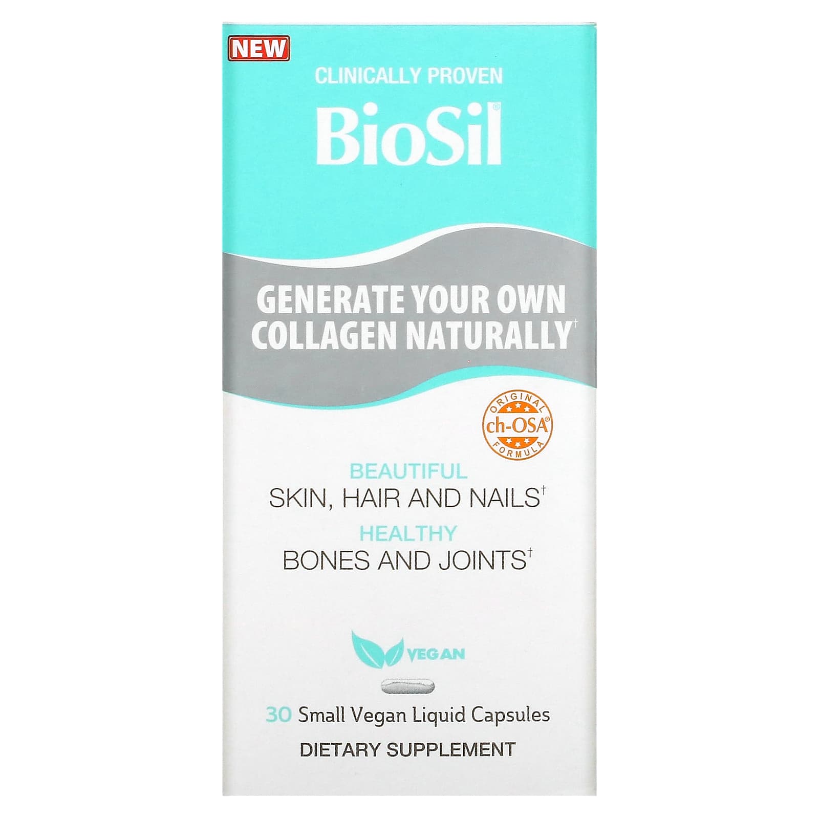 BioSil by Natural Factors, Collagen Generator, 30 Vegan Liquid Capsules UPC 5425010391897 | HiLife Vitamins