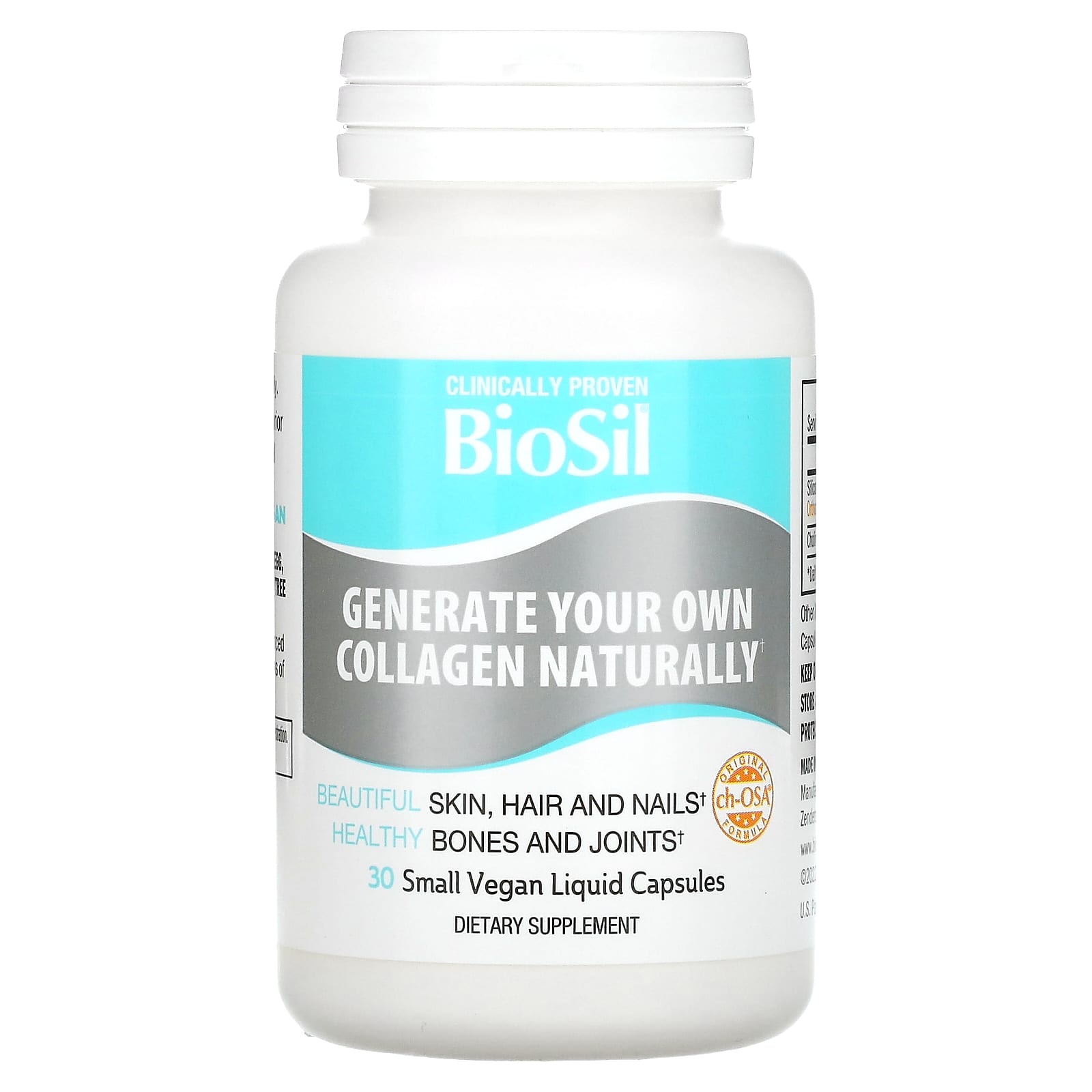 BioSil by Natural Factors, Collagen Generator, 30 Vegan Liquid Capsules UPC 5425010391897 | HiLife Vitamins