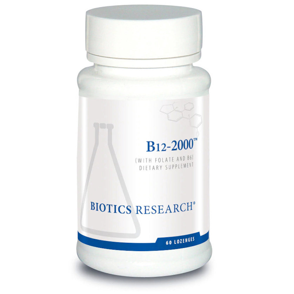 Biotics Research, B12-2000™, 60 Lozenges UPC 780053000201 | HiLife Vitamins