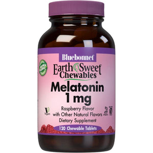 Bluebonnet, EarthSweet Melatonin 1 mg, 120 Chewable Tablets - 743715009912 | Hilife Vitamins