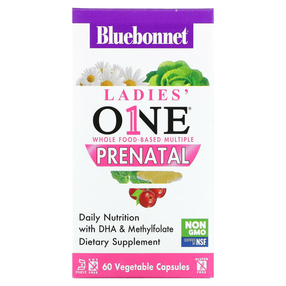 Bluebonnet, Ladies One, Whole Food- Based Multiple, Prenatal, 60 Vegetable Capsules - 743715001718 | Hilife Vitamins