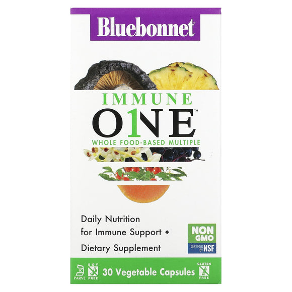 Bluebonnet, IMMUNE ONE™ WHOLE FOOD-BASED MULTIPLE, 30 Vegetable Capsules - 743715001930 | Hilife Vitamins