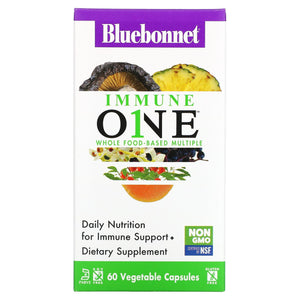 Bluebonnet, IMMUNE ONE™ WHOLE FOOD-BASED MULTIPLE, 60 Vegetarian Capsules - 743715001954 | Hilife Vitamins
