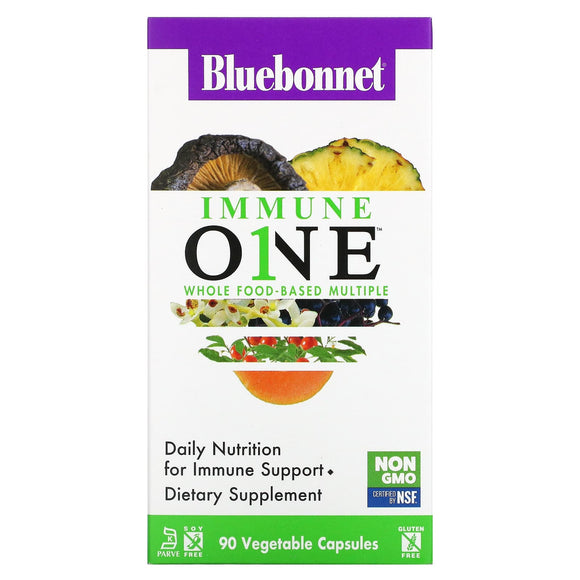 Bluebonnet, IMMUNE ONE™ WHOLE FOOD-BASED MULTIPLE, 90 Vegetarian Capsules - 743715001978 | Hilife Vitamins