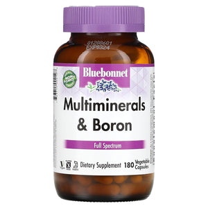 Bluebonnet, Multi Minerals Plus Boron (with iron), 180 Vegetarian Capsules - 743715002128 | Hilife Vitamins