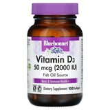 Bluebonnet, Vitamin D3, 50 mcg (2,000 IU), 100 Softgels - 743715003170 | Hilife Vitamins
