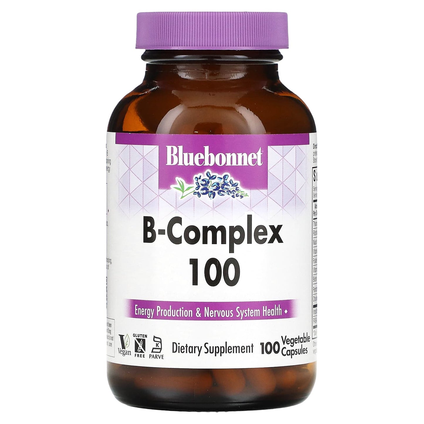 Bluebonnet, B-Complex 100, 100 Vegetable Capsules - 743715004184 | Hilife Vitamins