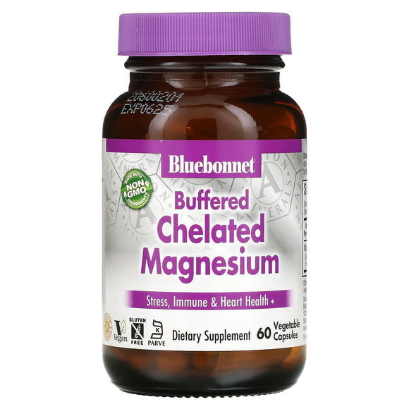 Bluebonnet, Albion Chelated Magnesium 200 mg, 60 Vegetable Capsules - 743715006720 | Hilife Vitamins