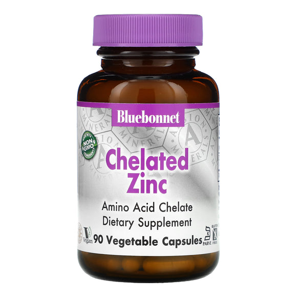 Bluebonnet, Chelated Zinc, 90 Vegetable Capsules - 743715006805 | Hilife Vitamins