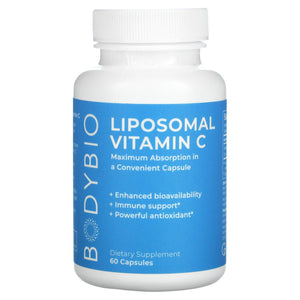Bodybio, Liposomal Vitamin C, 60 Capsules - 743474867594 | Hilife Vitamins