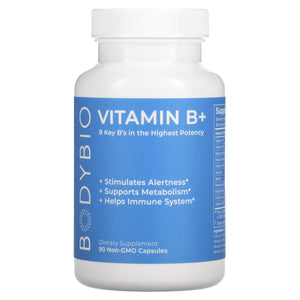 BodyBio, B Vitamins, High Dose, 90 Non-GMO Capsules - 743474898109 | Hilife Vitamins