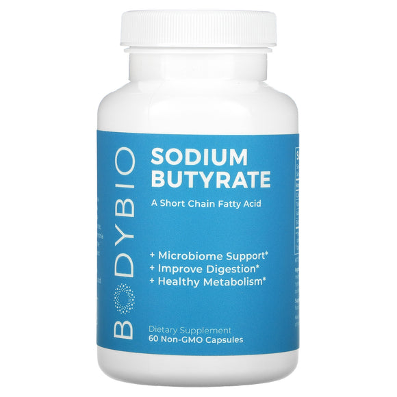 BodyBio, Sodium Butyrate, 60 Non-GMO Capsules - 743474999929 | Hilife Vitamins