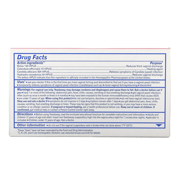 Boiron, Yeastaway 7 Suppositories, 7 Suppositories UPC 306969716984 | HiLife Vitamins