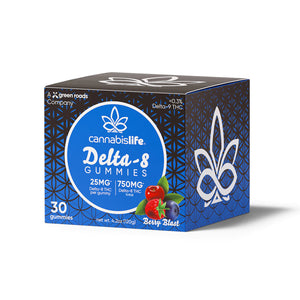 Cannabislife, Delta-8 Berry Blast Gummies, 750 mg, 30 Gummies - 787790903956 | Hilife Vitamins