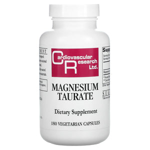 Cardiovascular Research, Magnesium Taurate 125 mg, 180 Vegetarian Capsules - 696859034862 | Hilife Vitamins