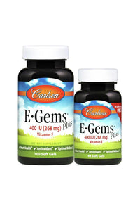 Carlson Labs, E-Gems Plus 400IU 100+40, 140 Softgels - [product_sku] | HiLife Vitamins