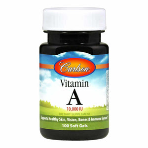 Carlson Labs, Vitamin A Natural 10,000 IU, 100 Softgels - 088395011115 | Hilife Vitamins