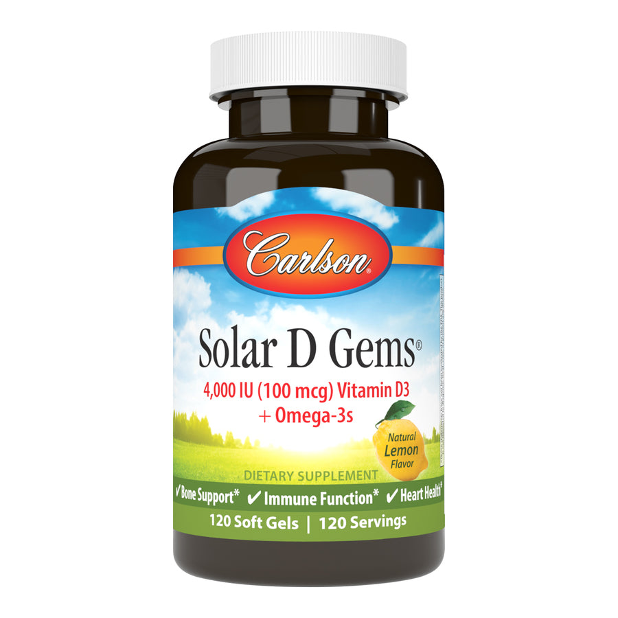 Carlson Labs, Solar D Gems 4000 IU, 120 Softgels - 088395014819 | Hilife Vitamins